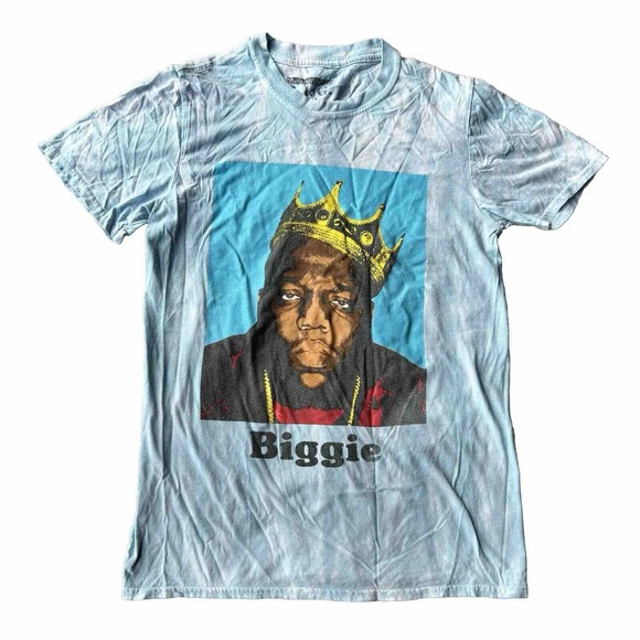 The Notorious B.I.G T-Shirt Sz S Tie Dye Short Sleeve Biggie Graphic Blue Crown - Picture 1 of 8
